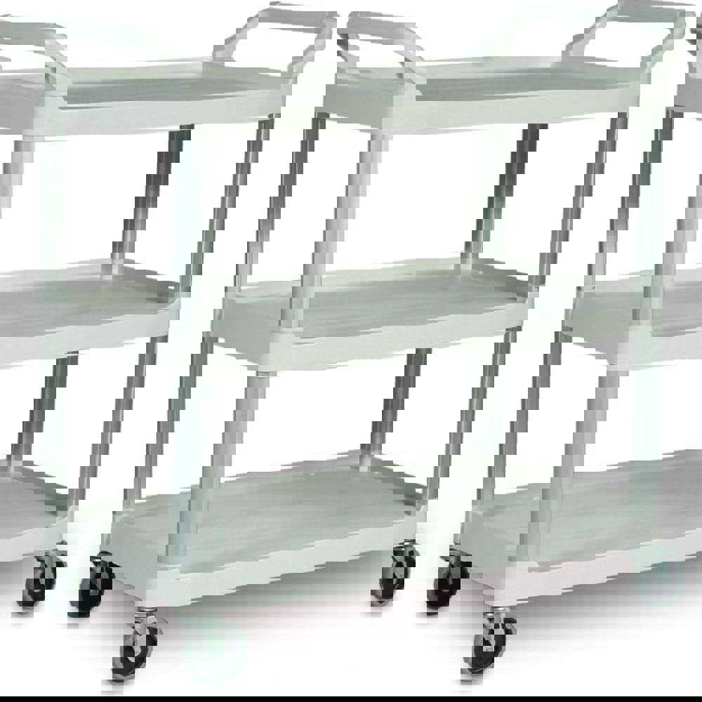 Xtra Utility Cart with Open Sides, Plastic, 3 Shelves, 300 lb Capacity, 40.63